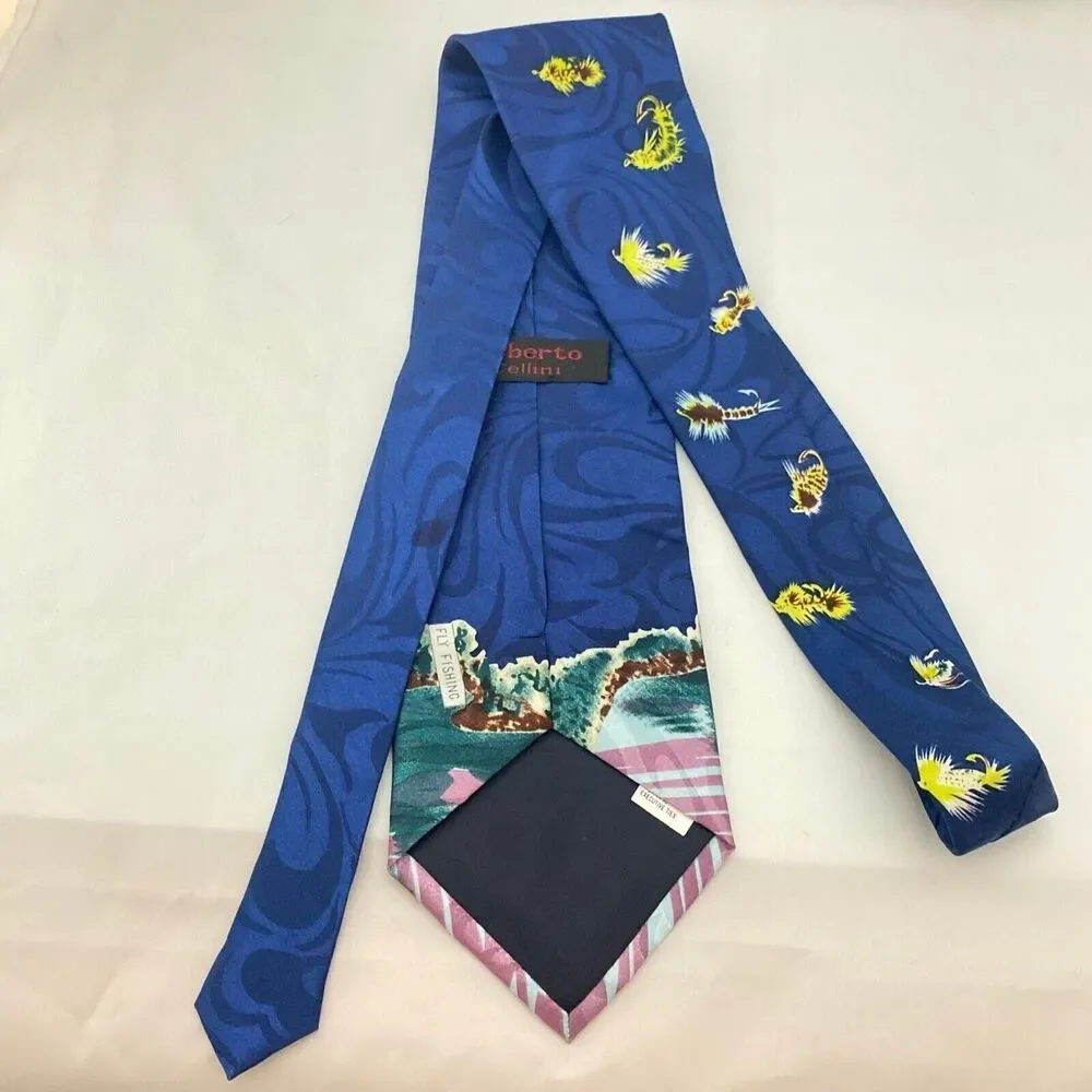 #5657 Robert Cellinl Flying Fish Mens Novelty Necktie, Tie 56X4